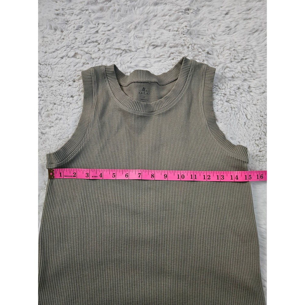 BKE Core Olive Green Ribbed Knit Scoop Neck Seamless Tank Top Size‎ M/L - Picture 5 of 14